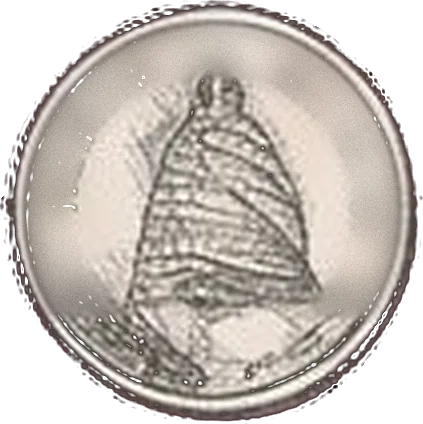Moneda antigua de plata dibujada a lápiz